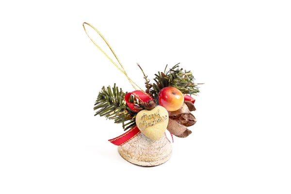 Golden Christmas bell — Stock Photo, Image