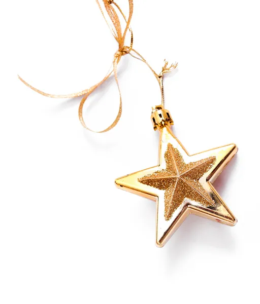 Золотая рождественская звезда — стоковое фото