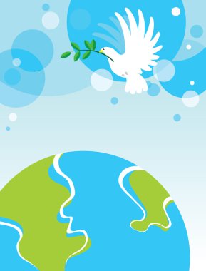 Dove over the World clipart