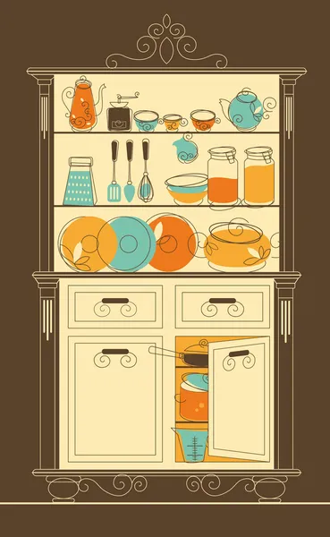 Kitchen cupboard — Stock Vector
