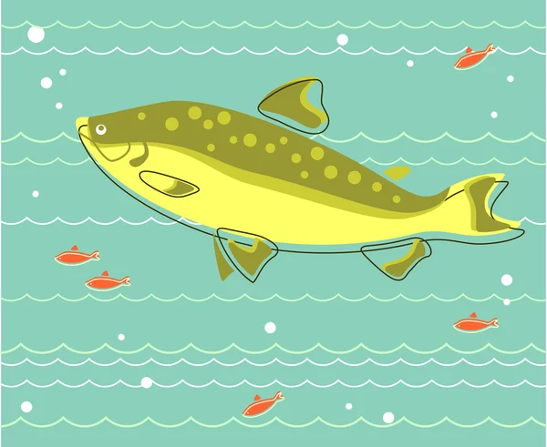 Gregge di pesci — Vettoriale Stock