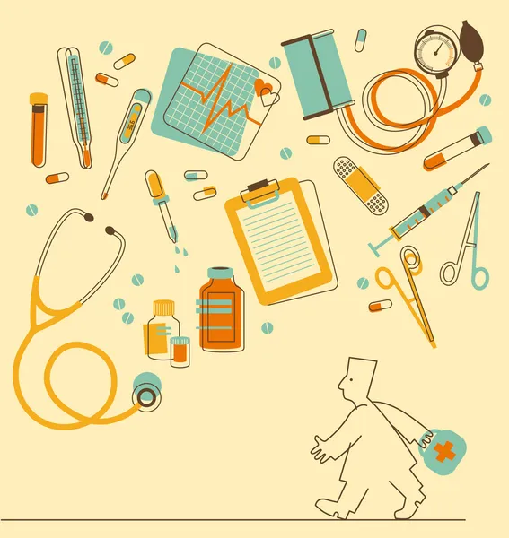 Set van medische instrumenten — Stockvector