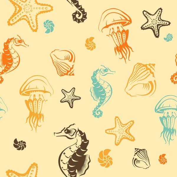Vie marine sans couture — Image vectorielle