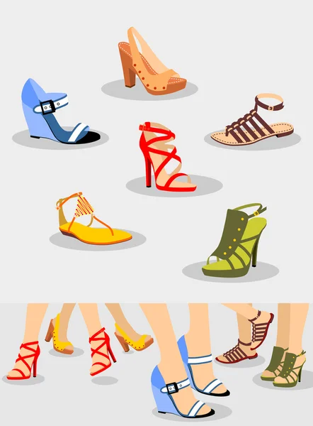 Conjunto de sapatos —  Vetores de Stock