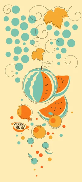 Летние фрукты — стоковый вектор