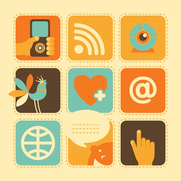 Web Icons in Retro-Style — Stock Vector