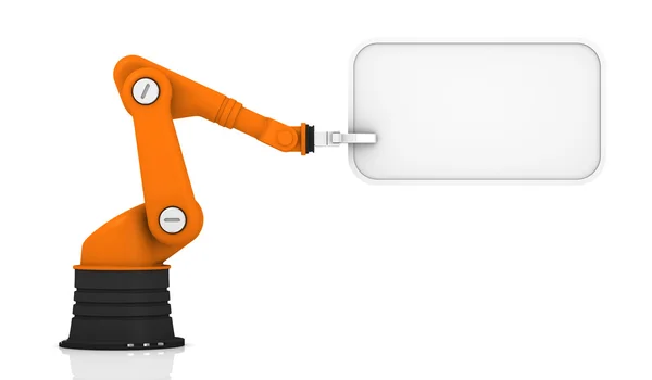 Robotic arm holding tag — Stock Photo, Image