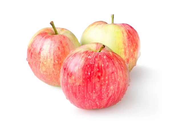 Três maçãs maduras isoladas — Fotografia de Stock
