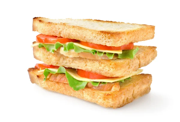 三明治配蔬菜隔离 — 图库照片