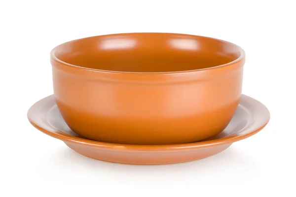 Brown bowl isolated — Stock Photo, Image