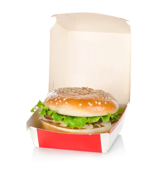 stock image Hamburger in package isolated