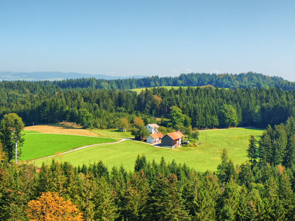 Typical rural homestead in the beautiful natural environment of the Austrian