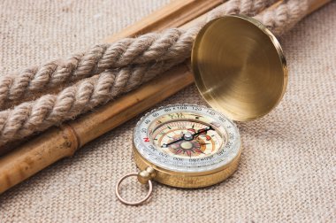Compass with a rope clipart