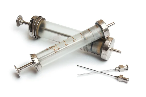 Old-style syringes — Stok fotoğraf
