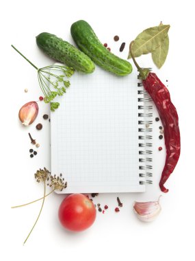 Notebook with recipes clipart