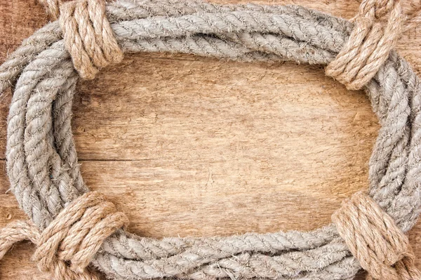 Marco hecho de cuerda vieja —  Fotos de Stock