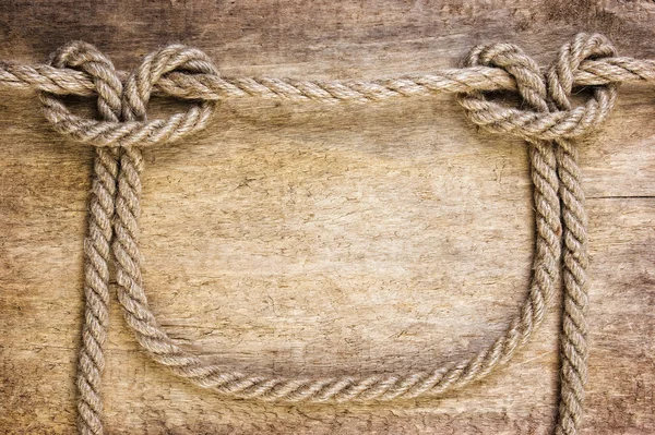 Quadro feito de corda velha — Fotografia de Stock