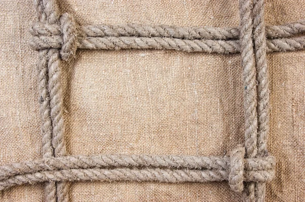 Rahmen aus altem Seil — Stockfoto