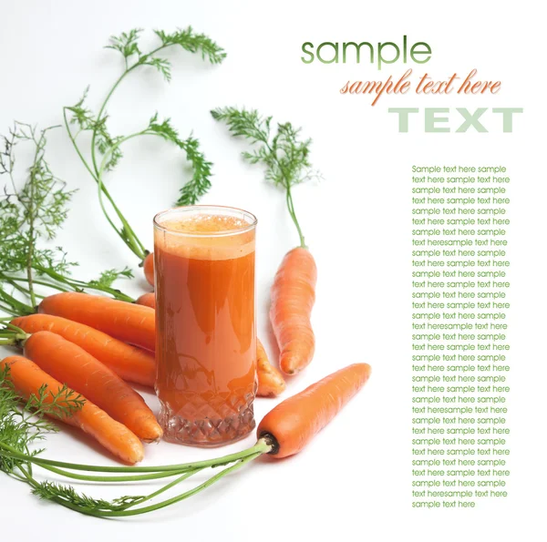 Carote e succo di carota — Foto Stock