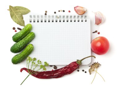 Notebook with recipes clipart