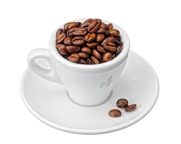 Kopp med kaffebönor — Stockfoto