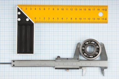 Calipers, bearing and square clipart