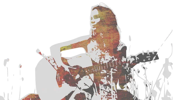 Гітара грає жінку на відкритому повітрі — стокове фото