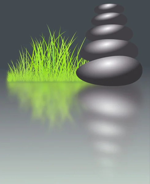Zen Steine und Gras — Stockfoto