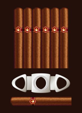 Cigars and guillotine. clipart