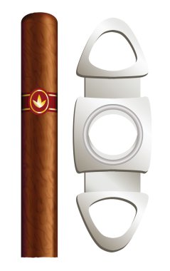 Cigar and guillotine. clipart