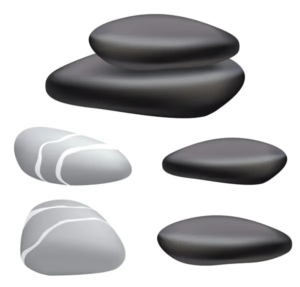 Mörk och grå stenar på en vit bakgrund. — Stock vektor