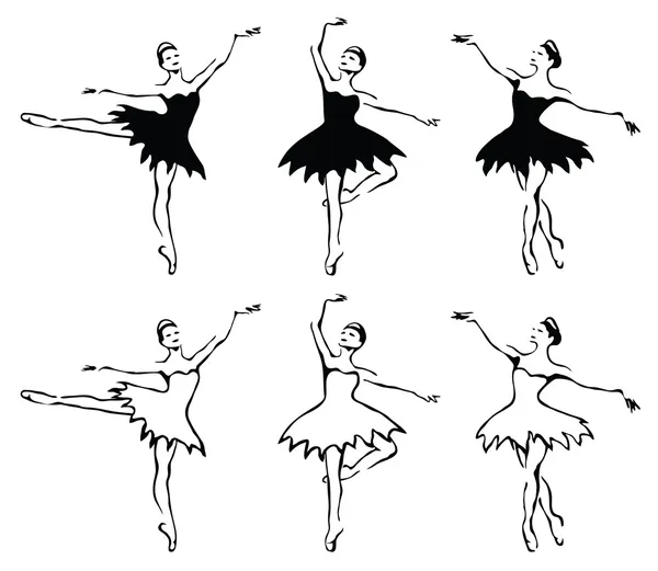 Kobieta tancerzy baletowych. Ilustracja wektorowa. — Wektor stockowy