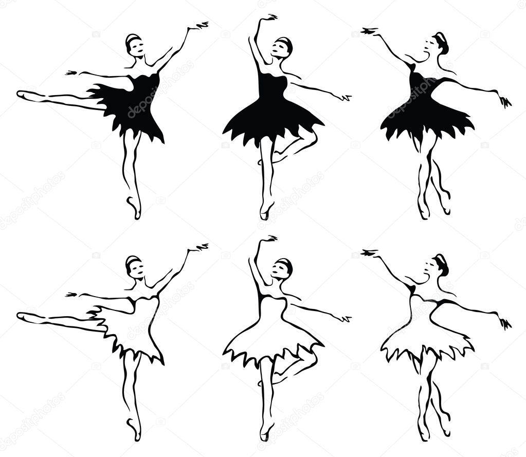 Ballet woman-dancers. Vector illustration.