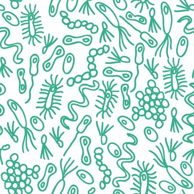 A variety of bacteria. Seamless background. clipart