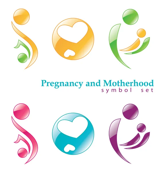 Zwangerschap en moederschap. — Stockvector