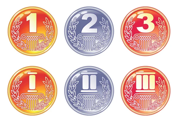 stock vector Gold, silver and bronze medals.