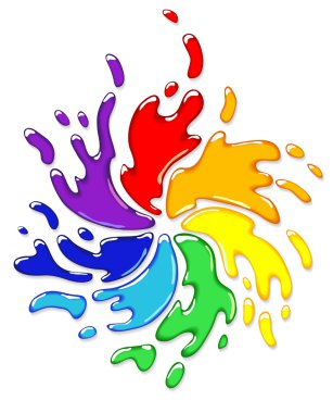 Rainbow splash with swirl. clipart