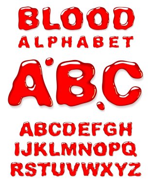 Blood alphabet. clipart