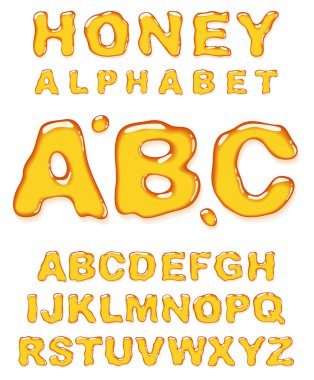 Honey alphabet. clipart