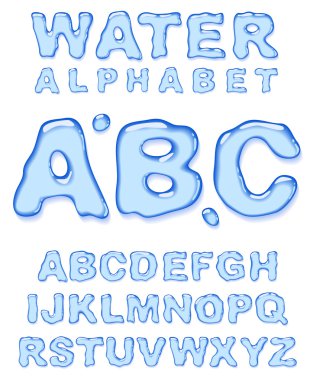 Water alphabet. clipart