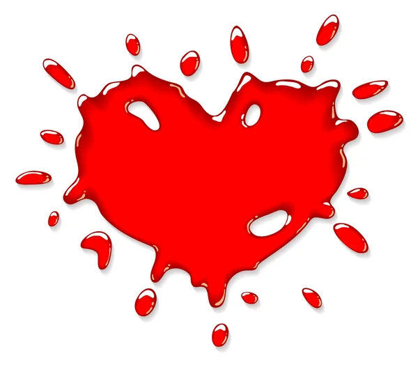 Rood hart splash. — Stockvector