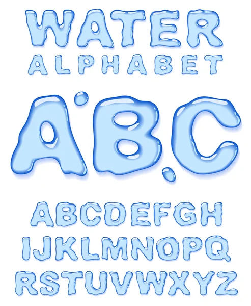 Alfabeto dell'acqua . — Vettoriale Stock
