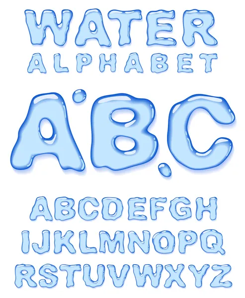 水のアルファベット. — ストックベクタ