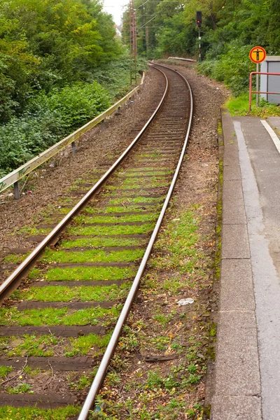 Single track railway stop — Stock Photo, Image