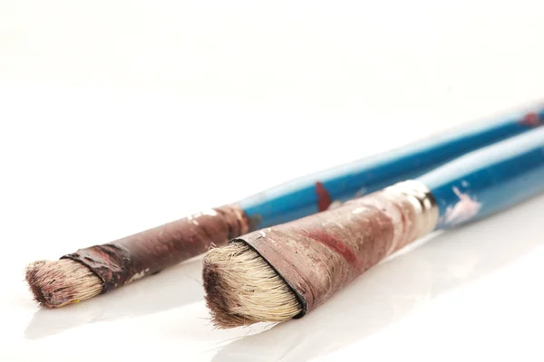 Two old art brushes — Stock Photo, Image