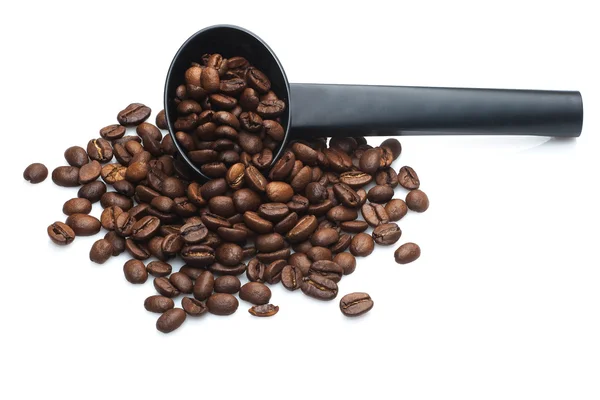 Σωρό από καλλιέργειες καφέ με μαύρο sspoon — Φωτογραφία Αρχείου