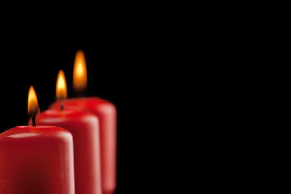 Three red candles — Stock Photo, Image