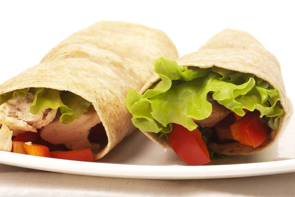 Two chicken wraps Stock Picture