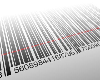  illustration of barcode with laser effect clipart