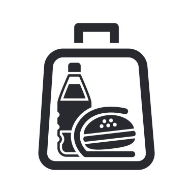  illustration of single isolated icon depicting a sandwich and drink